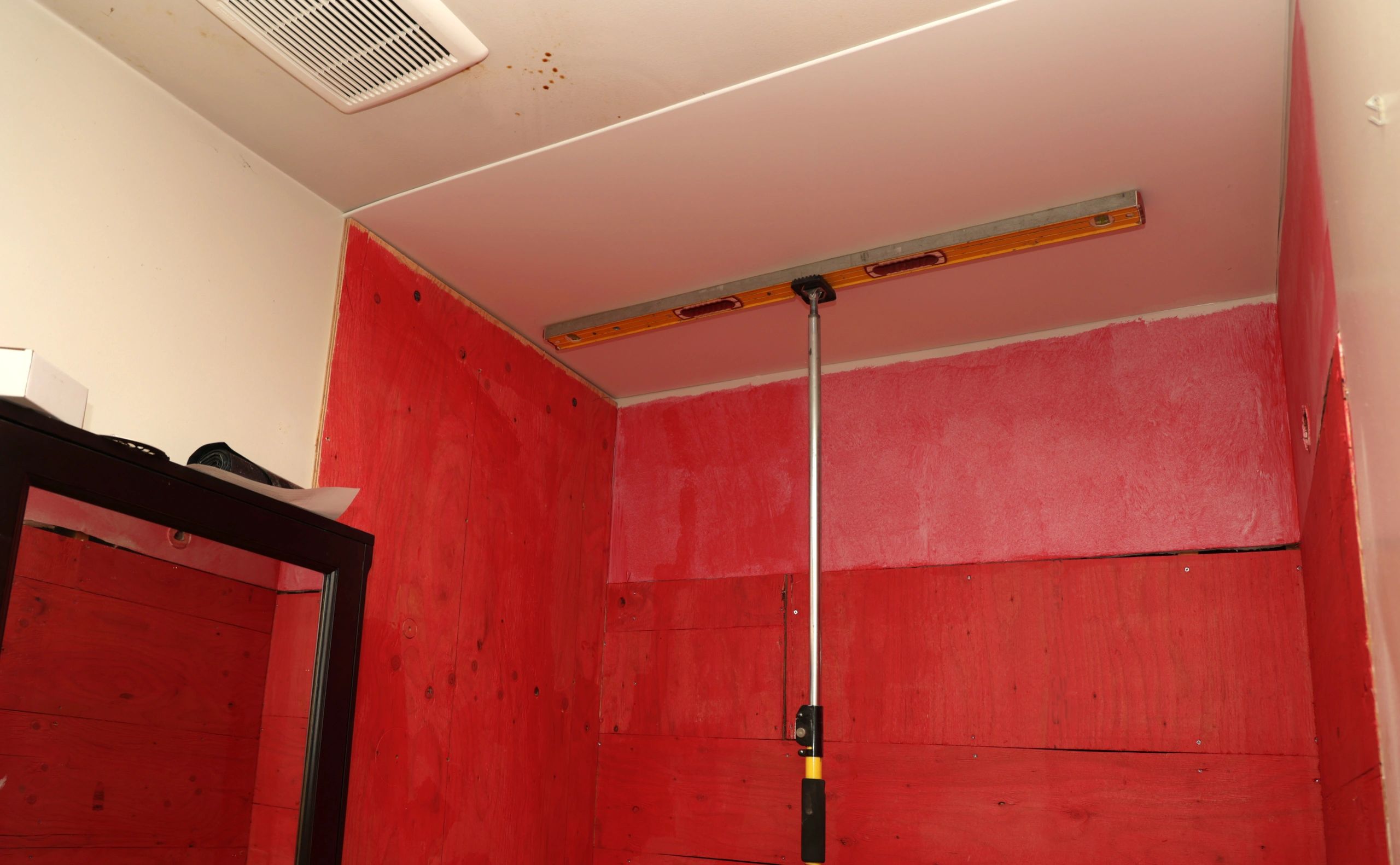 Bathtub to shower conversion in progress