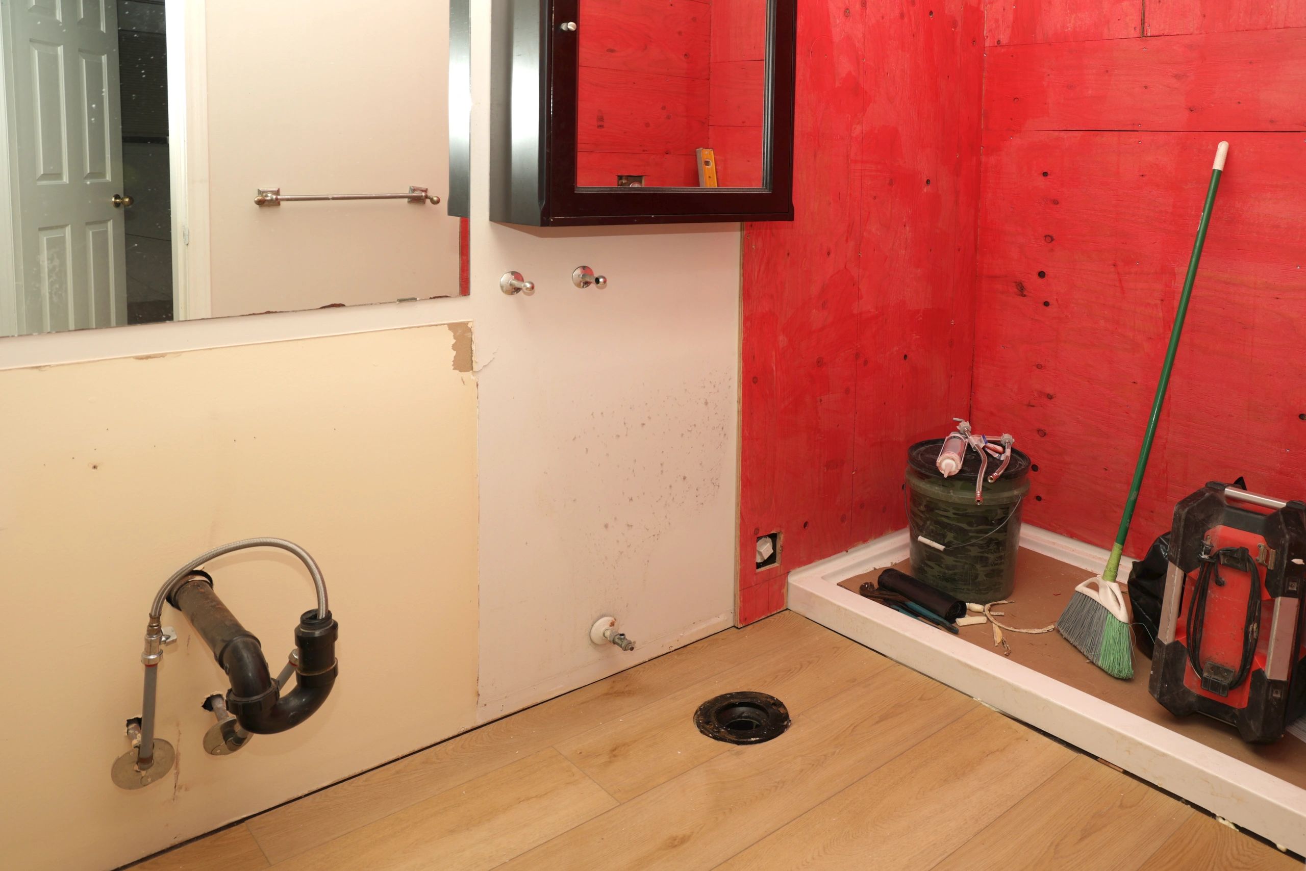 Bathroom remodel with new shower installation