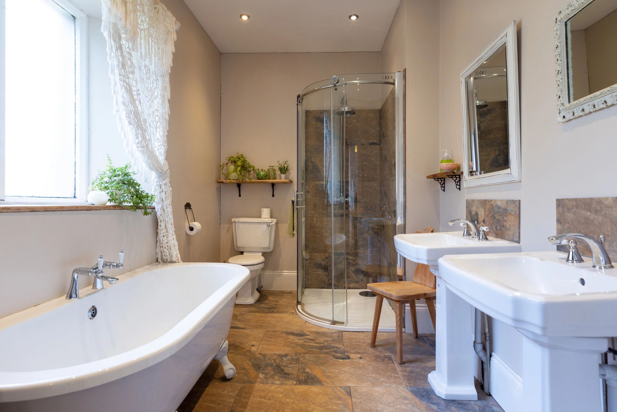Bright remodeled bathroom interior