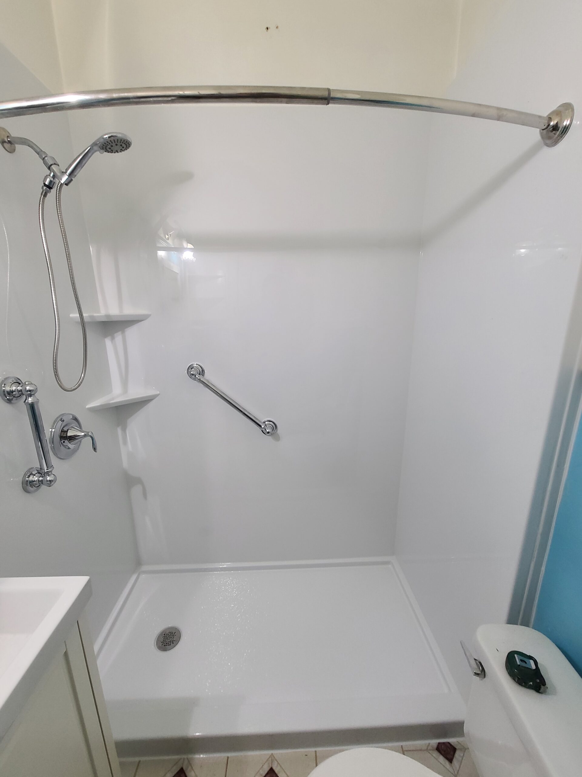 Bathroom upgrade with new shower and fresh finishes