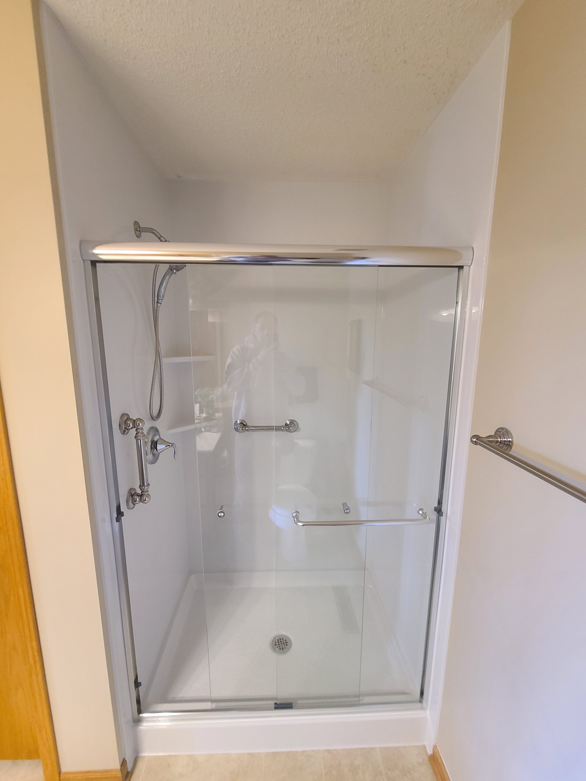 Bathroom renovation with clean shower installation