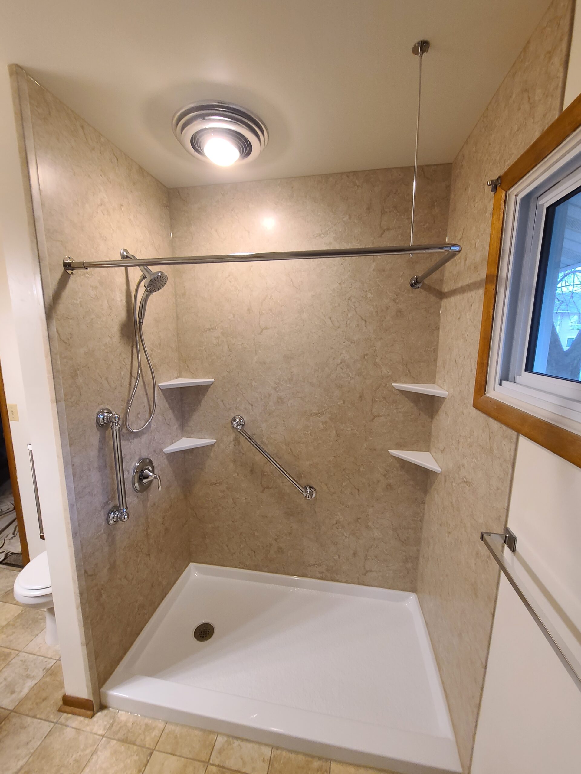 Completed shower remodel in a Southeast Minnesota home